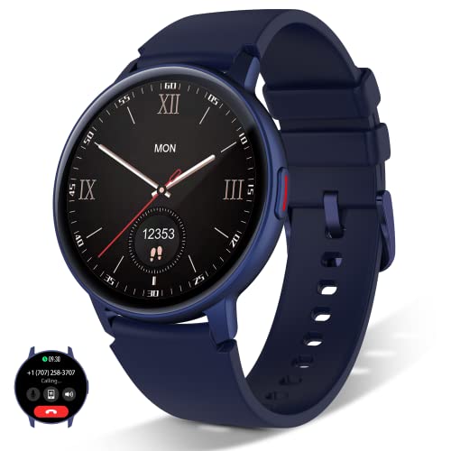 Smartwatch für Damen und Herren (Anrufe annehmen/wählen), 3,3 cm rundes Zifferblatt, Smartwatch für Android- und iOS-Handys, IP68 wasserdichter Fitness-Tracker mit AI-Stimme, Herzfrequenz, Schlaf von FirYawee