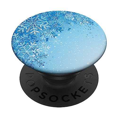 Blue Frost Snowflake X-Mas PopSocket für Handy Weihnachten PopSockets mit austauschbarem PopGrip von Fire Fit Designs