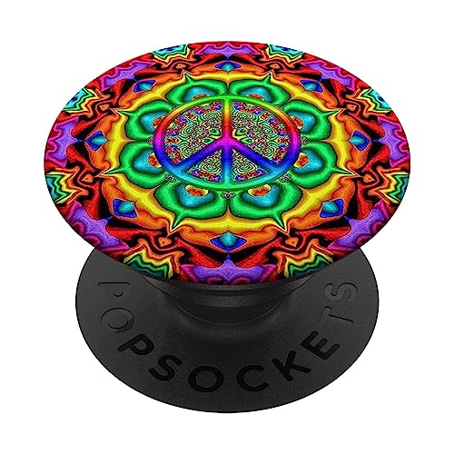 Psychedelic Peace Zeichen Pop Socket für Phone PopSockets Peace PopSockets mit austauschbarem PopGrip von Fire Fit Designs