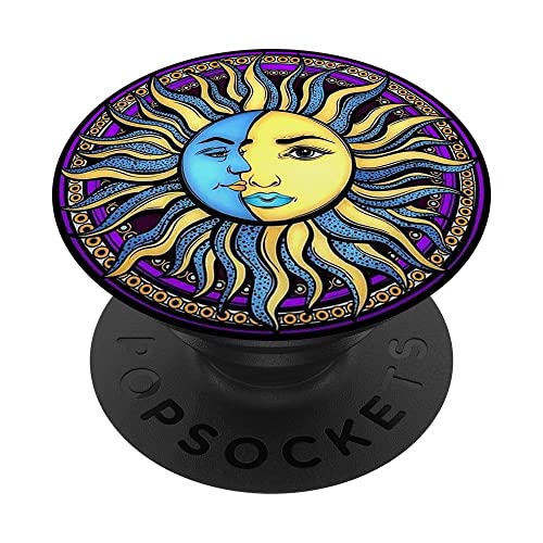 Sun & Moon Pop Steckdose für Handy Cute PopSockets Sonne und Mond PopSockets mit austauschbarem PopGrip von Fire Fit Designs