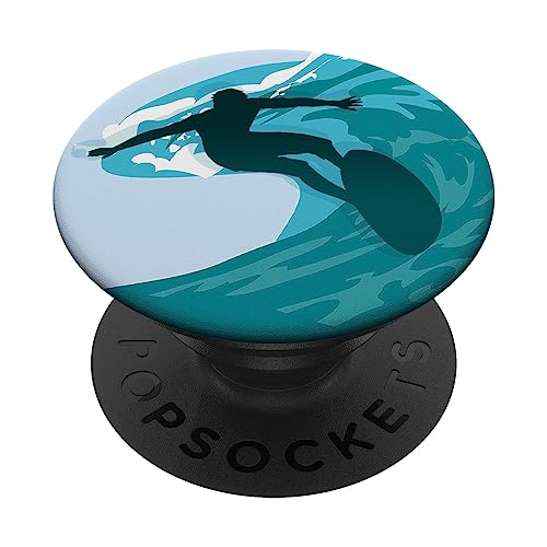 Surfer Pop Socket für Phone PopSockets Blue Wave Surfen PopSockets mit austauschbarem PopGrip von Fire Fit Designs