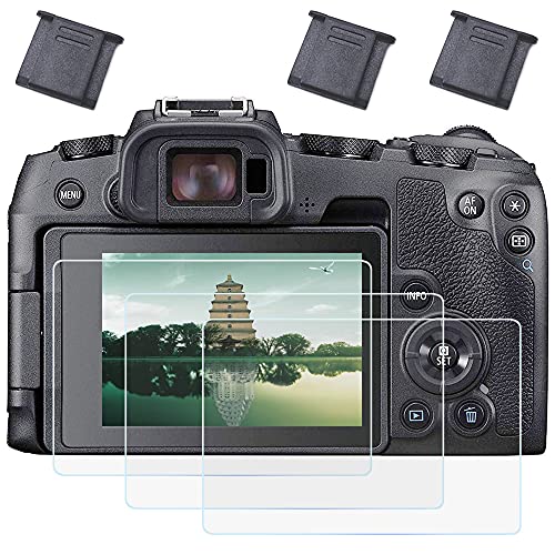 Fire Rock EOS RP Displayschutzfolie & Blitzschuhabdeckung für Canon EOS RP eos rp Digitalkamera, ultraklar, 9H Härtegrad für Canon EOS RP Kamera, 3 + 3 Packungen, 3 Stück von Fire Rock