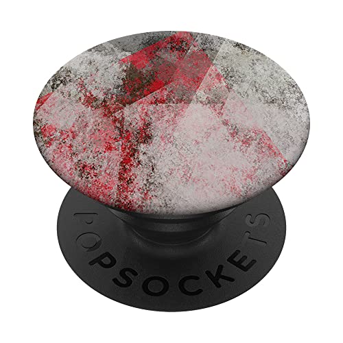 Abstrakte Kunst, grau, rot, rustikales Muster PopSockets mit austauschbarem PopGrip von Fire Up Threads