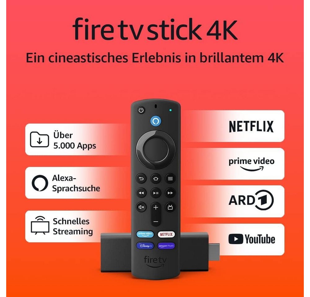 Fire TV Stick 4K mit Alexa-Sprachfernbedienung Smart-Home-Fernbedienung von Fire