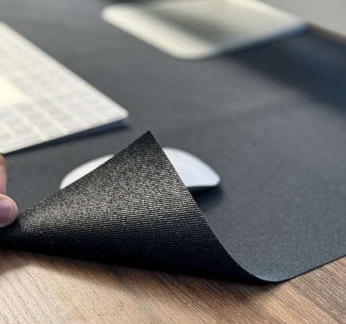 FireMat Schreibtischunterlagen 80x40cm. Feuerfeste Unterlagen. Rutschfest beschichtet. Für Computer/Laptop/Tastatur/Mauspad funktion. Waschbar. (Schwarz, 80cm x 40cm) von FireMat