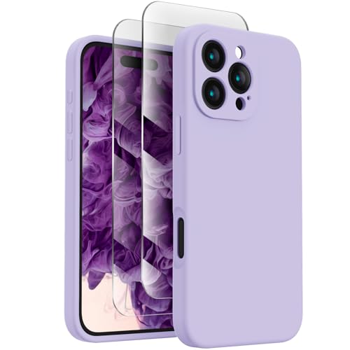 FireNova Designed for iPhone 16 Pro Case, Silicone Upgraded [Camera Protection] Phone Case with [2 Screen Protectors], Soft Anti-Scratch Microfiber Lining Inside, 2024, Clove Purple von FireNova