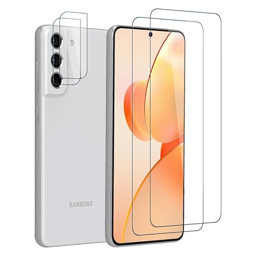 Schutzfolie für Samsung Galaxy S21 FE Panzerglas, [2+2 Stück] Hohe Auflösung für Displayschutz Samsung S21 FE Folie Kameraschutz [9H Härte] [Fingerabdruck] für Samsung Galaxy S21 FE 5G Displayfolie von Firekite