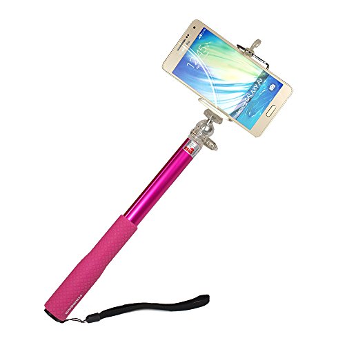 Firmcam Selfie Stick FC 408 in Pink Rosa aus Aluminium mit Smartphone Clip - Wasserfest für Go Pro, Insta 360, YDI, Crosstour, iPhone von Firmcam