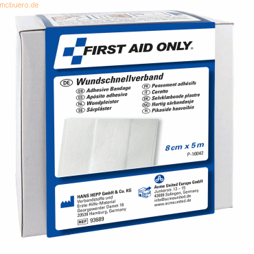 First Aid Only Wundschnellverband P-10042 5m x 8cm First Aid Only Wundschnellverband P-10042 5m x 8cm von First Aid Only