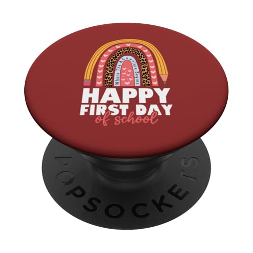 Alles Gute zum ersten Schultag Rainbow Welcome Back School PopSockets Klebender PopGrip von First Day Of School Back To School Student Teacher