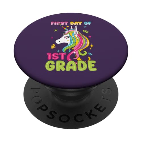 Erster Tag der 1. Klasse Einhorn 1. Schultag Kinder PopSockets Klebender PopGrip von First Day Of School Back To School Student Teacher
