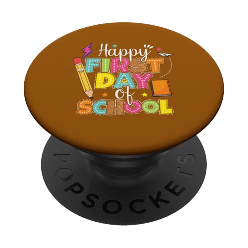 Happy First Day Of School Season Welcome Back School Bleistift PopSockets Klebender PopGrip Happy First Day Of School Season Welcome Back School Bleistift PopSockets Klebender PopGrip von First Day Of School Back To School Student Teacher