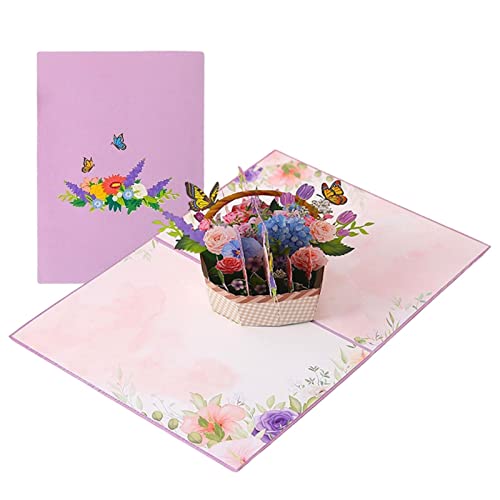 Firulab Blumenstrauß-Pop-Up-Karte - Pop-Up-Geburtstagskarten für Frauen | Tropische Blüte, lebensgroßer Blumenstrauß für immer, 3D-Popup-Grußkarten für alle Gelegenheiten von Firulab