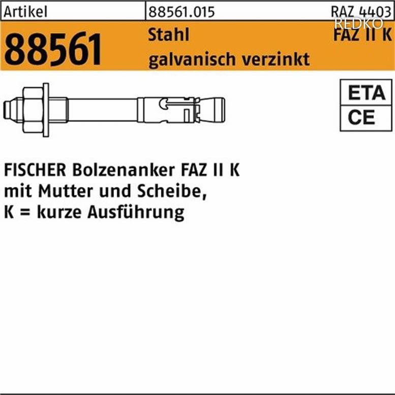 Fischer Bolzenanker FAZ II 10/20 522110 K von Fischer Deutschland Vertriebs