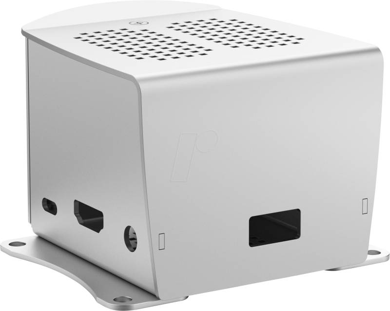 RPIC RSP2HMEL - Gehäuse für Raspberry Pi 3A+, Alu, silber, Lasche von Fischer Elektronik