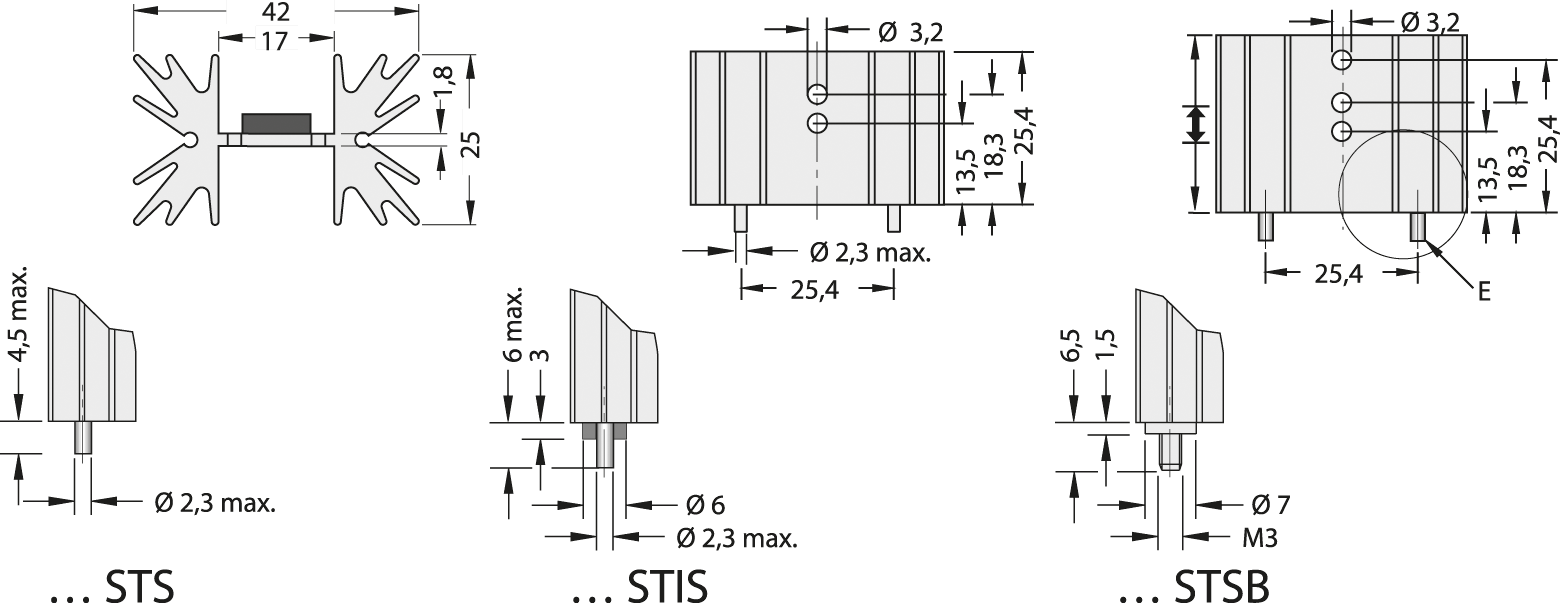 V SK 129-37 STS - Strangkühlkörper mit Lötstiften, 42x25x38,1mm von Fischer Elektronik