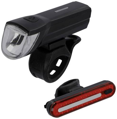 FISCHER FAHRRAD Fahrradbeleuchtung Set STOP-30/15 LED Schwarz von Fischer Fahrrad