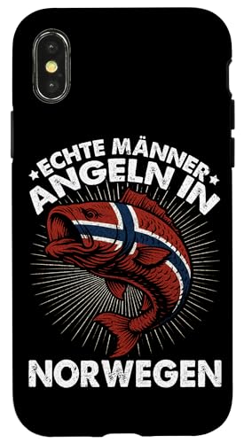 Echte Männer Angeln In Norwegen Angelteam Angler Fischer Hülle für iPhone X/XS von Fischer Fischjagd Norwegen Angelausflug