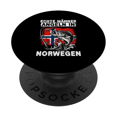Echte Männer Angeln In Norwegen Fischer Angelsport Angler PopSockets Klebender PopGrip von Fischer Fischjagd Norwegen Angelausflug
