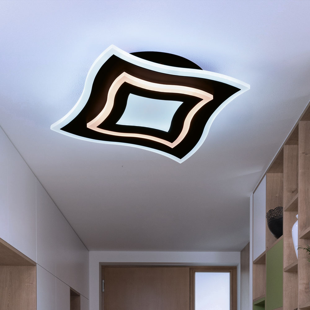 LED Deckenleuchte, Metall, Fernbedienung, dimmbar, L 32,5 cm von Fischer Leuchten