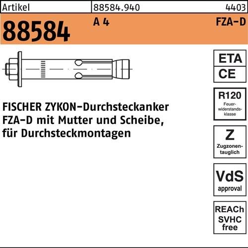 10 Stk. Fischer Durchsteckanker R 88584 ZYKON FZA-D 18x130 M12D/50 A 4 10 Stück 10 Stk. Fischer Durchsteckanker R 88584 ZYKON FZA-D 18x130 M12D/50 A 4 10 Stück von Fischer