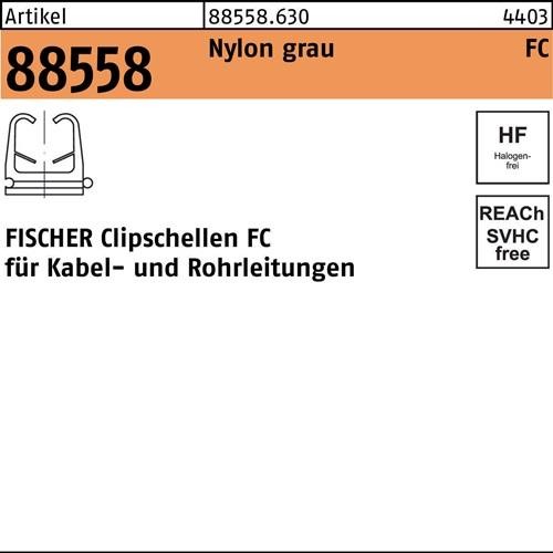 100 Stk. Fischer Clipschelle R 88558 FC 9 - 12 Nylon grau 100 Stück 100 Stk. Fischer Clipschelle R 88558 FC 9 - 12 Nylon grau 100 Stück von Fischer