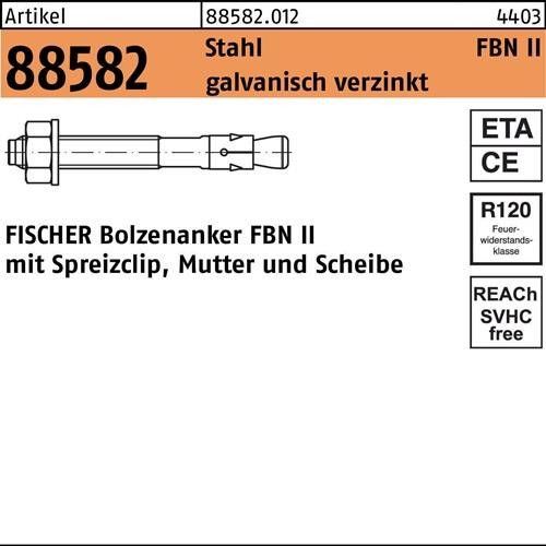 20 Stk. Fischer Bolzenanker R 88582 FBN II 10/100 Stahl galv.verz. 20 Stück 20 Stk. Fischer Bolzenanker R 88582 FBN II 10/100 Stahl galv.verz. 20 Stück von Fischer