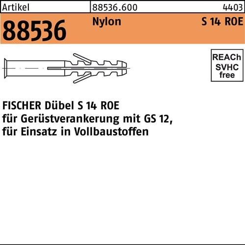 25 Stk. Fischer Dübel R 88536 S 14 ROE 100 Nylon 25 Stück 885366000140100 25 Stk. Fischer Dübel R 88536 S 14 ROE 100 Nylon 25 Stück 885366000140100 von Fischer
