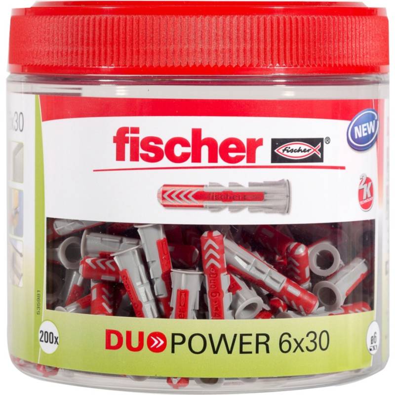 Dübel DUOPOWER 6x30, wiederverschließbare Dose von Fischer