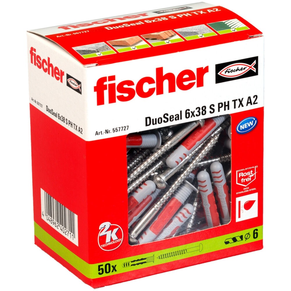 Dübel DuoSeal 6x38 S PH TX A2 Dübel DuoSeal 6x38 S PH TX A2 von Fischer
