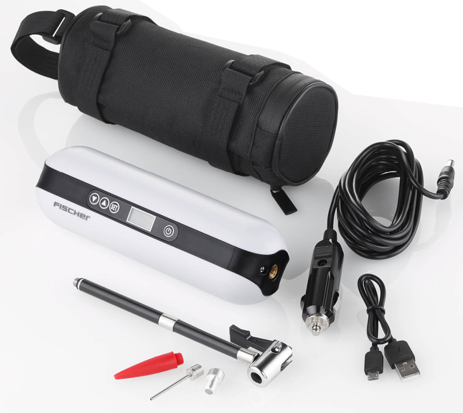 FISCHER Akku-Kompressor mit Powerbank und LED-Taschenlampe FISCHER Akku-Kompressor mit Powerbank und LED-Taschenlampe von Fischer