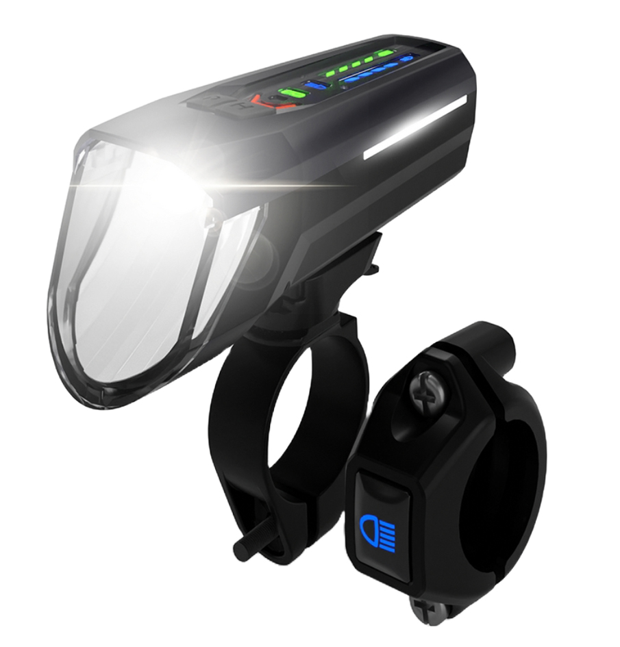 FISCHER Fahrrad-LED-Frontleuchte mit Fernlicht, 100 Lux von Fischer