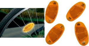FISCHER Fahrrad-Speichenreflektoren-Set, orange stabile Kunststoff-Ausführung, zum Einklemmen in die - 1 Stück (85400) von Fischer