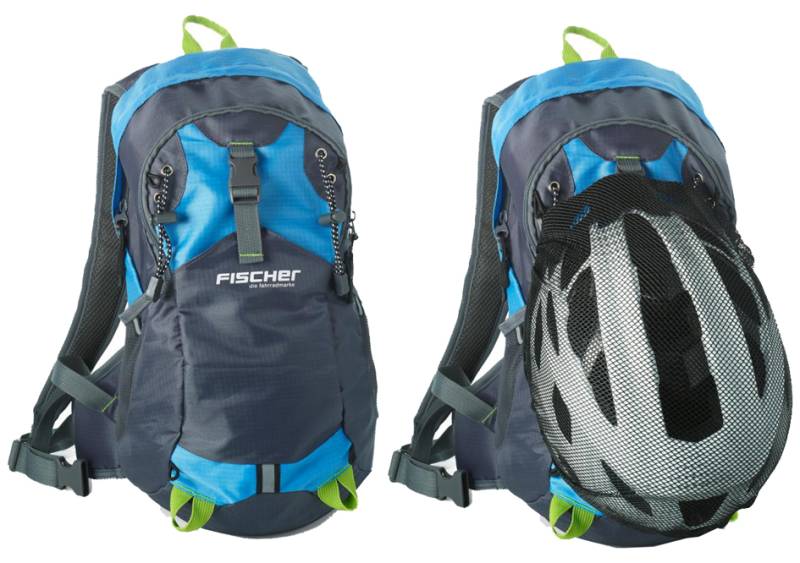 FISCHER Rucksack mit Helmnetz, blau / grau von Fischer