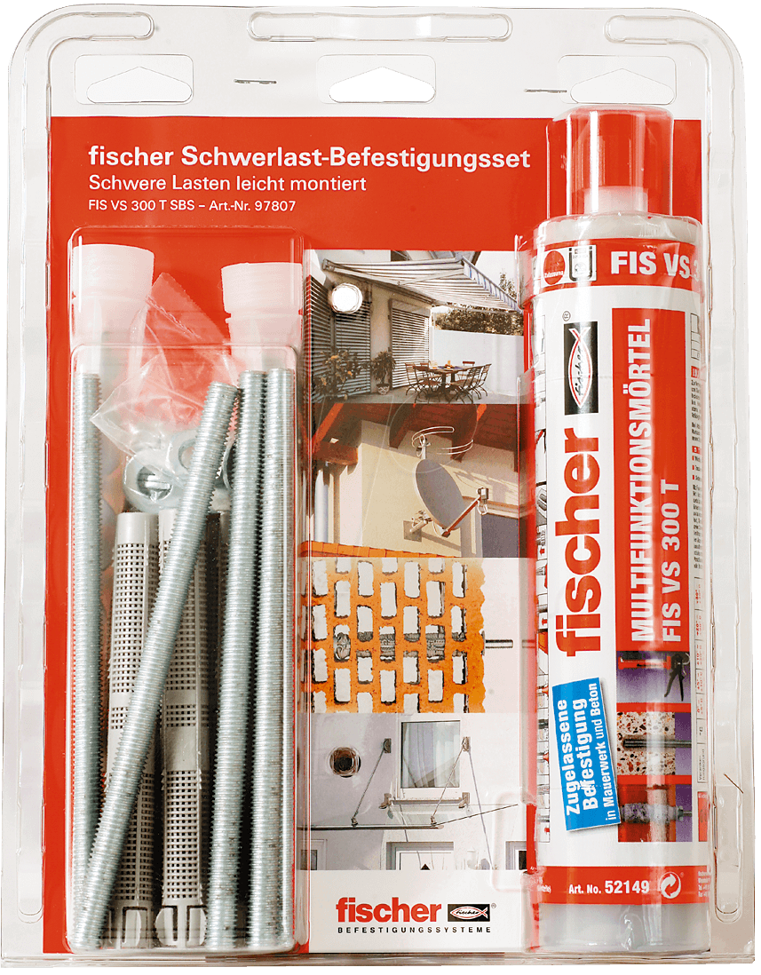 Fischer 300 T SBS Set M 10 6 Stück(e) Schraubhaken & Dübelsatz (97807) von Fischer