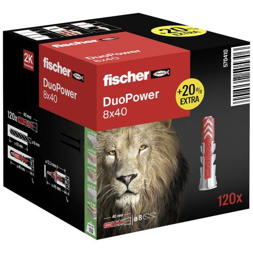 Fischer DUOPOWER 8 x 40 2-Komponenten-Dübel 40mm 8mm 570410 120St. Fischer DUOPOWER 8 x 40 2-Komponenten-Dübel 40mm 8mm 570410 120St. von Fischer