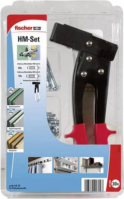 Fischer Montage Set Hohlraumbefestigung - Schraubhaken & Dübelsatz - Beton - Schwarz - Rot - Silber - 20 Stück(e) - Polybag (531389) von Fischer