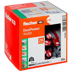 fischer DuoPower 10x50 2K 535456 Universaldübel-Sortiment Ø 10 mm x 50 mm, 50 Stück fischer DuoPower 10x50 2K 535456 Universaldübel-Sortiment Ø 10 mm x 50 mm, 50 Stück von Fischer
