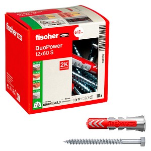 fischer DuoPower 12x60 S 2K 538258 Dübel mit Schrauben Ø 12 mm x 60 mm, 10 St. fischer DuoPower 12x60 S 2K 538258 Dübel mit Schrauben Ø 12 mm x 60 mm, 10 St. von Fischer