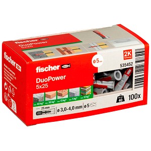 fischer DuoPower 5x25 2K 535452 Universaldübel-Sortiment Ø 5 mm x 25 mm, 100 St. fischer DuoPower 5x25 2K 535452 Universaldübel-Sortiment Ø 5 mm x 25 mm, 100 St. von Fischer