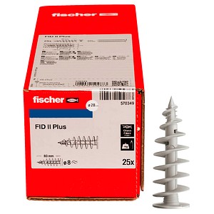 fischer FID II Plus 570349 Dämmstoffdübel Ø 28 mm x 80 mm, 25 St. fischer FID II Plus 570349 Dämmstoffdübel Ø 28 mm x 80 mm, 25 St. von Fischer