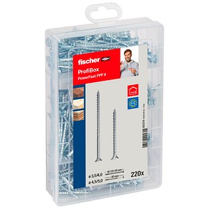 fischer Holzbauschrauben-Sortiment Meisterbox - PowerFast II SK PZ 562279 3,5/4/4,5/5 mm x 16/30/40/60 mm, 220 St. fischer Holzbauschrauben-Sortiment Meisterbox - PowerFast II SK PZ 562279 3,5/4/4,5/5 mm x 16/30/40/60 mm, 220 St. von Fischer