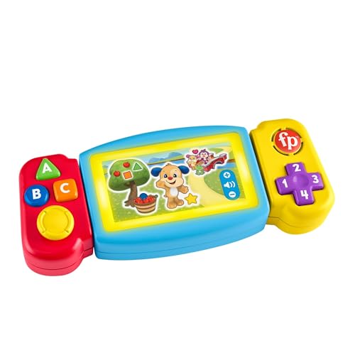 Fisher-Price Lernspaß Spielkonsole - Kinderspielzeug mit Lichtern, Geräuschen und Lernliedern, Spielzeug für Feinmotorik, Zahlen, Version: Czech; Englisch; Ungarisch; Polnisch; Slovak, HNN39 von Fisher-Price