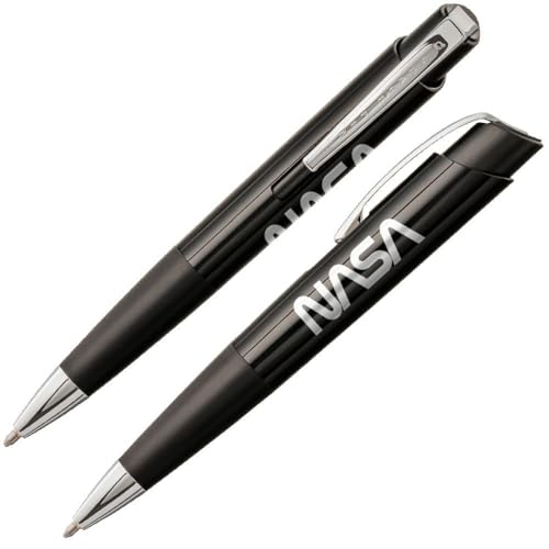 Eclipse Space Pen, Schwarzer Kunststoff mit Clip und NASA-Logo (#SECL-NASAW) von Fisher