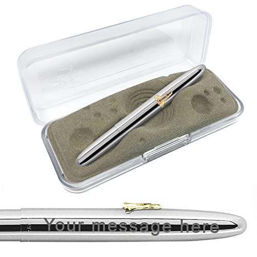 Fisher Space Pen Shuttle Bullet Kugelschreiber, Chrom, inkl. Geschenkbox und Gravur von Fisher space Pen personalised by Europens