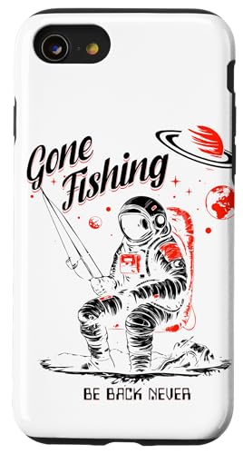Gone Fishing Be Back Never Dark Version Hülle für iPhone SE (2020) / 7 / 8 von Fishing Fashion