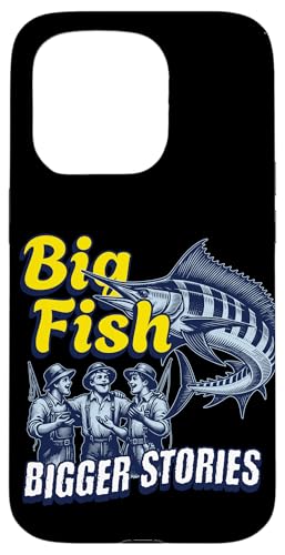 Lustiges Angelgeschenk "Big Fish, Bigger Stories" Hülle für iPhone 15 Pro Lustiges Angelgeschenk "Big Fish, Bigger Stories" Hülle für iPhone 15 Pro von Fishing Fashion