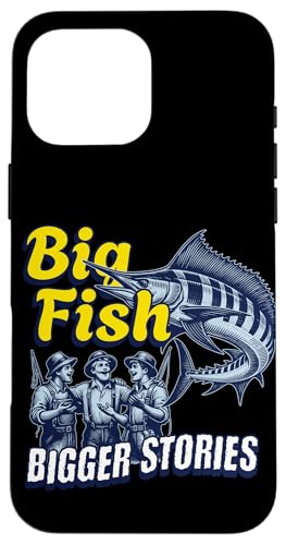 Lustiges Angelgeschenk "Big Fish, Bigger Stories" Hülle für iPhone 16 Pro Max Lustiges Angelgeschenk "Big Fish, Bigger Stories" Hülle für iPhone 16 Pro Max von Fishing Fashion