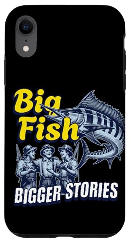 Lustiges Angelgeschenk "Big Fish, Bigger Stories" Hülle für iPhone XR von Fishing Fashion