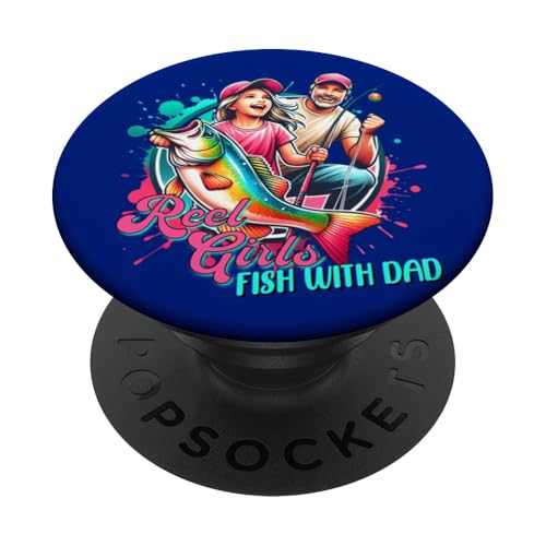 Mädchen Fisch mit Papa - Vater Tochter Familie Angeln PopSockets Klebender PopGrip Mädchen Fisch mit Papa - Vater Tochter Familie Angeln PopSockets Klebender PopGrip von Fishing Fashion